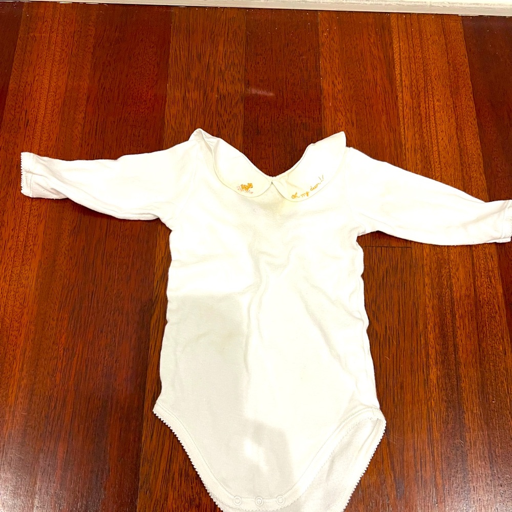 Bonpoint Baby onesie with embroidered collar | Sz 6M